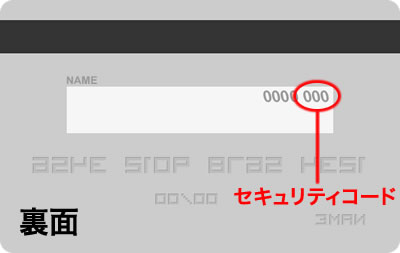 セキュリティコードの記載例